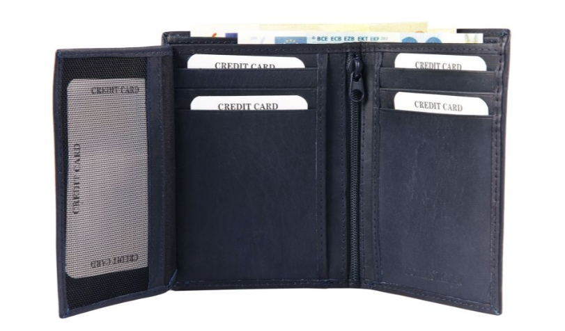 Excellanc Unisex Leder Portemonnaie Geldbeutel Portmonee Echtleder Dunkelblau 11