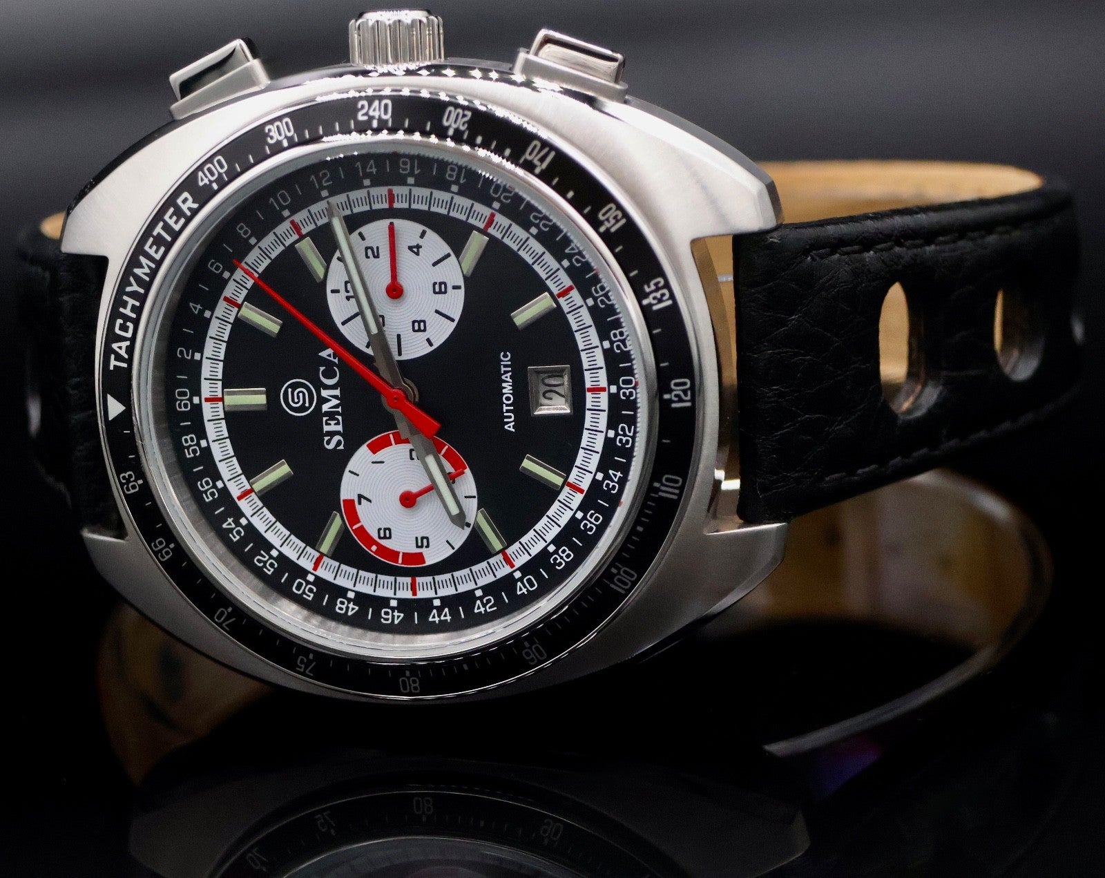 Mega Edle Semca Herren Automatik Armband Uhr Retro Nos Style NEU1