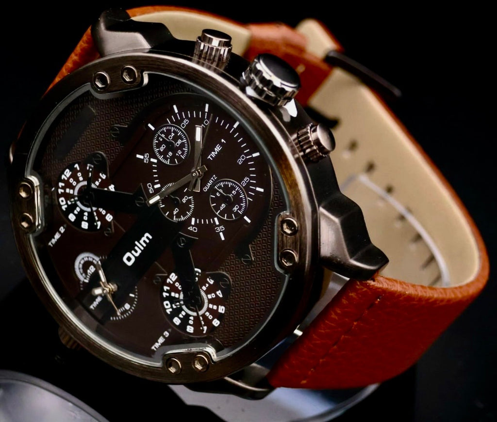 Mega Edle XXL Monster Watch Herren Armband Uhr  Dual Timer  Chrono Optik0