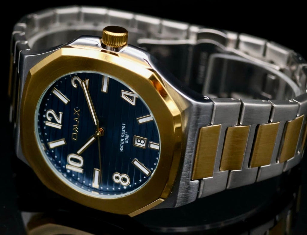 Edle Omax Herren Armband Uhr Herrenuhr Flaches Design SLIM IP Veredelt Slim NEU1