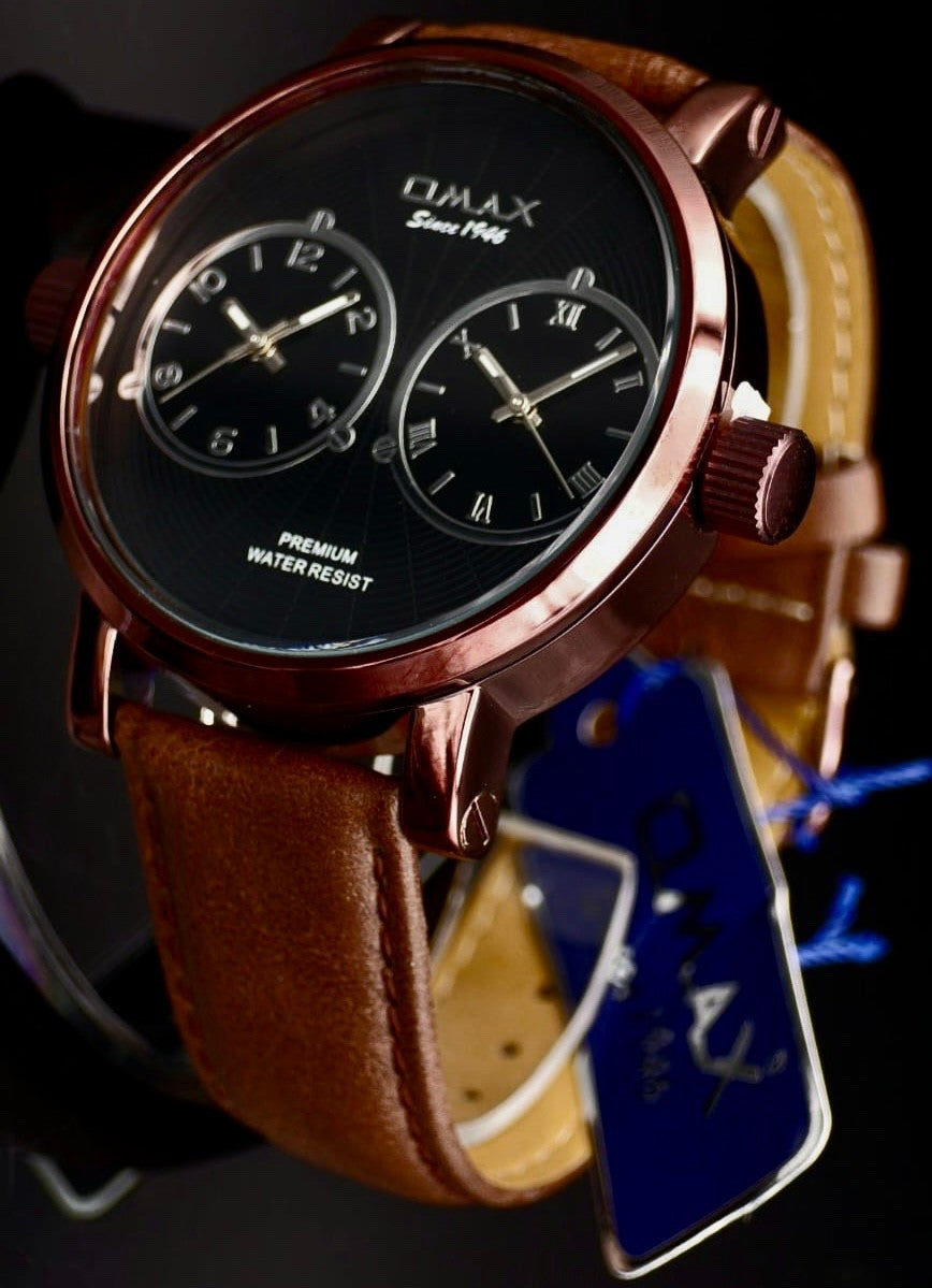 XXL Omax  Monster Watch Herren Armband Uhr Schwarz Braun Farben  Dual Timer0