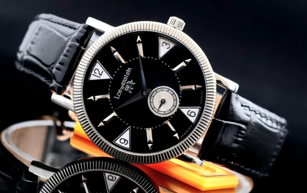 Löwenstein Vintage-Uhr Flaches Gehäuse Dezentrale Sekunde Limited Edition NOS0