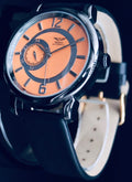 Minoir Herren Uhr Automatikuhr Armbanduhr mit Glasboden Orange Schwarz Farben0