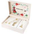Edle Excellanc Damen Geschenkset Armbanduhr Halskette und Ohrringe Gold Farben0