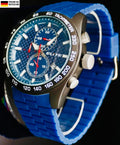 Elite Herren Silikon Armband Uhr Chronograph Blau Datum sportliches Design0