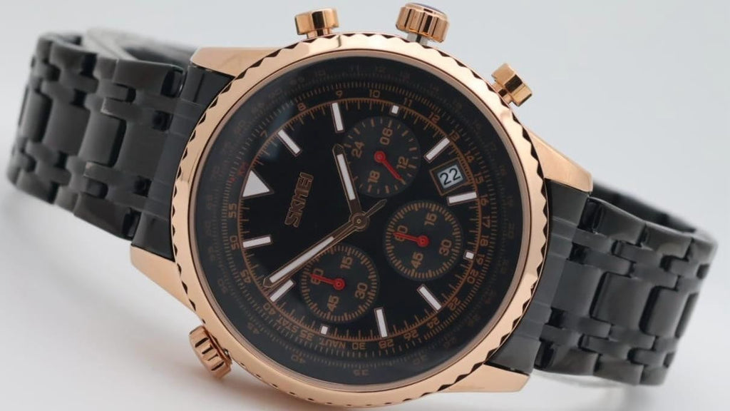 SKM - HERREN - UHR - CHRONOGRAPH - DATUMSANZEIGE - EDELSTAHL - 44MM - SCHWARZ1