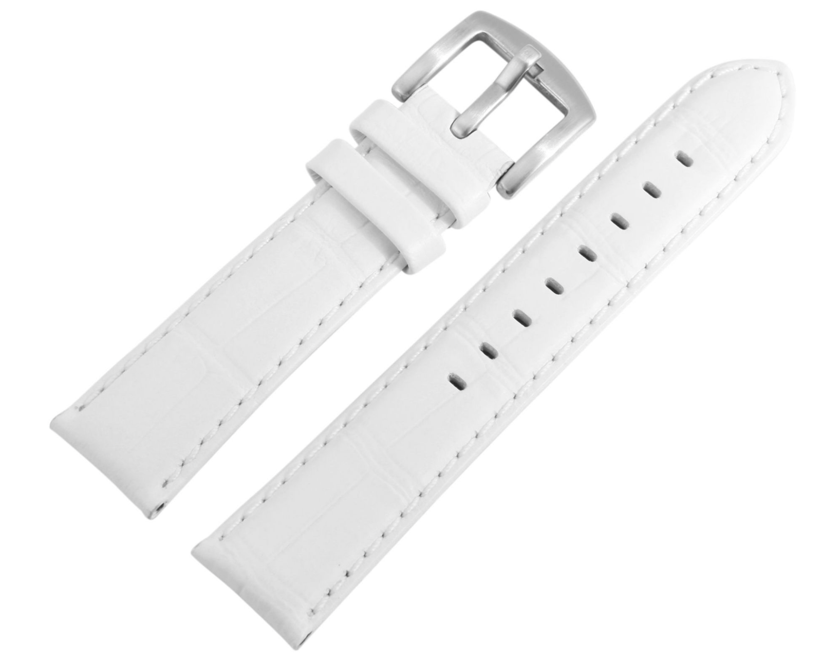 Steinmeister Uhrenarmband Echtleder Armband weiß 22mm1