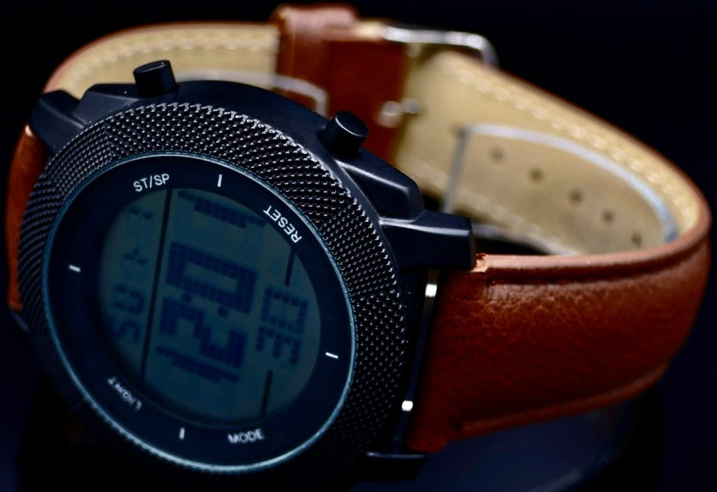 Mega Excellanc Herren Männer Digital Armband Uhr Schwarz Braun Farben Herrenuhr1