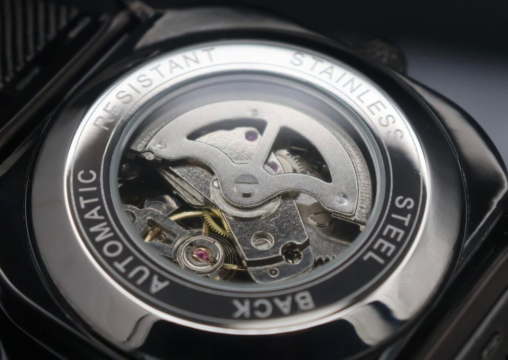 CAROTIF - AUTOMATIK - WATCH - SKELETTUHR - SCHWARZ - MESHBAND - 42X42MM2