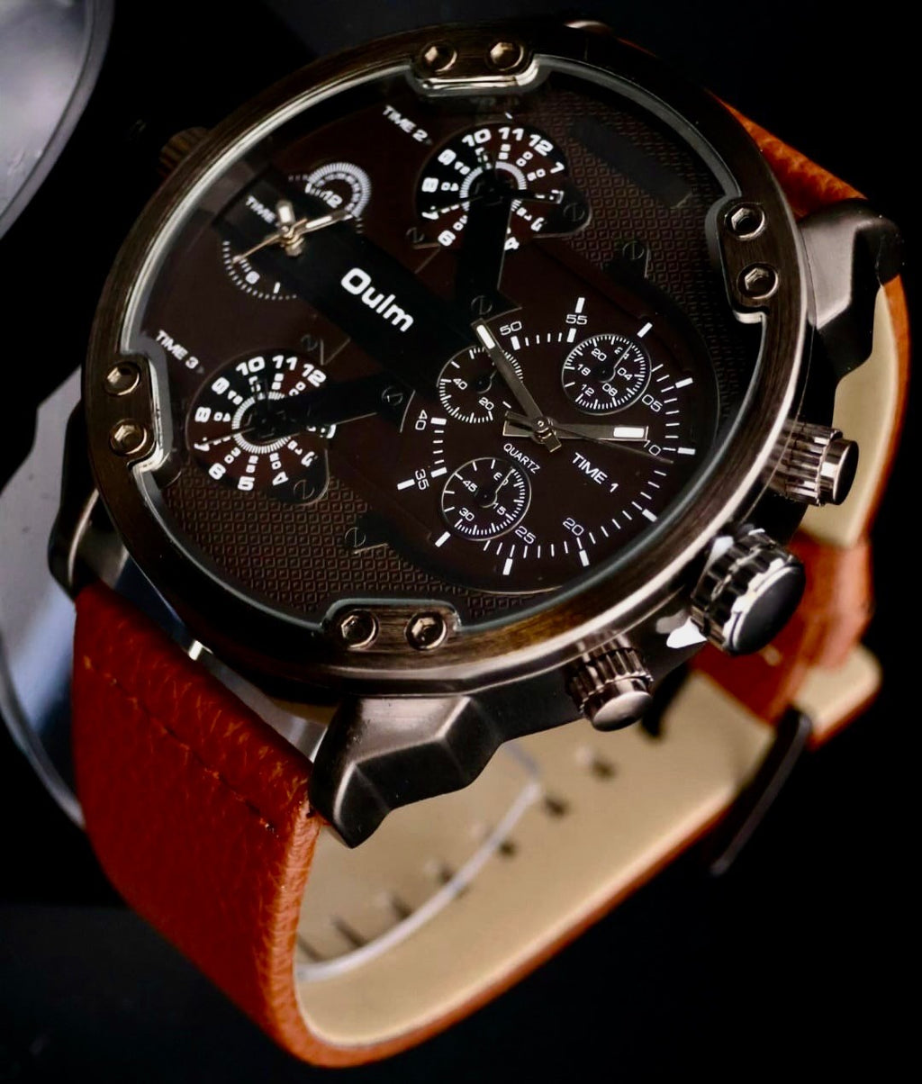 Mega Edle XXL Monster Watch Herren Armband Uhr  Dual Timer  Chrono Optik1