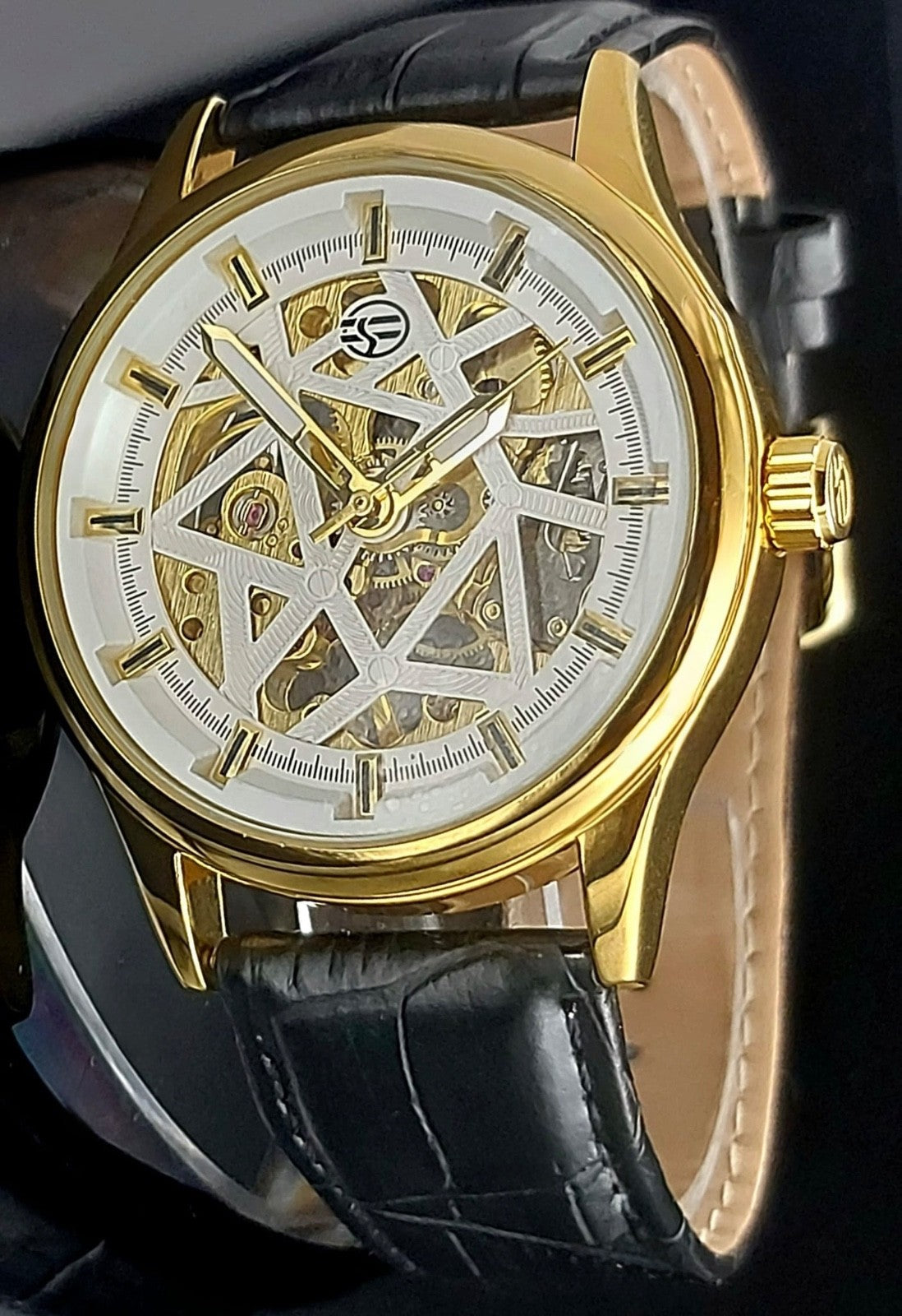 FORSINING - HERREN - UHR - MECHANISCH - HANDAUFZUG - SKELETTUHR - LEDER - 44MM2