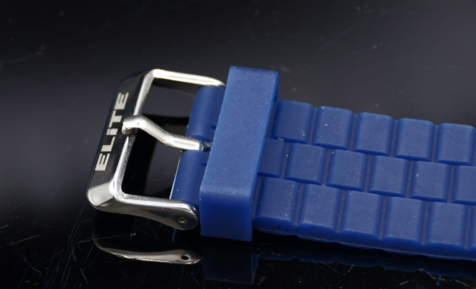 Elite Herren Silikon Armband Uhr Chronograph Blau Datum sportliches Design2