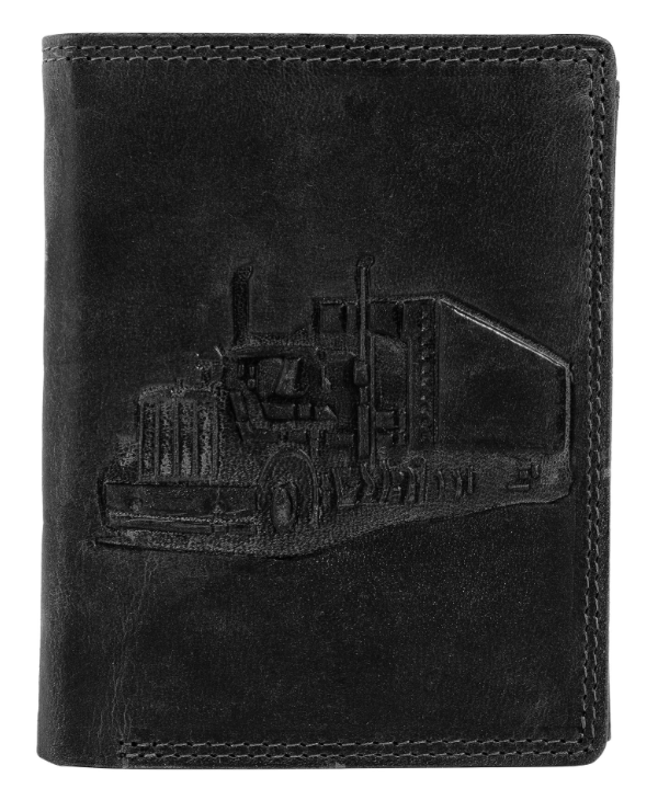 Akzent Basic Leder Geldbörse RFID Schutz Portemonnaie Schwarz Truck Motiv 20