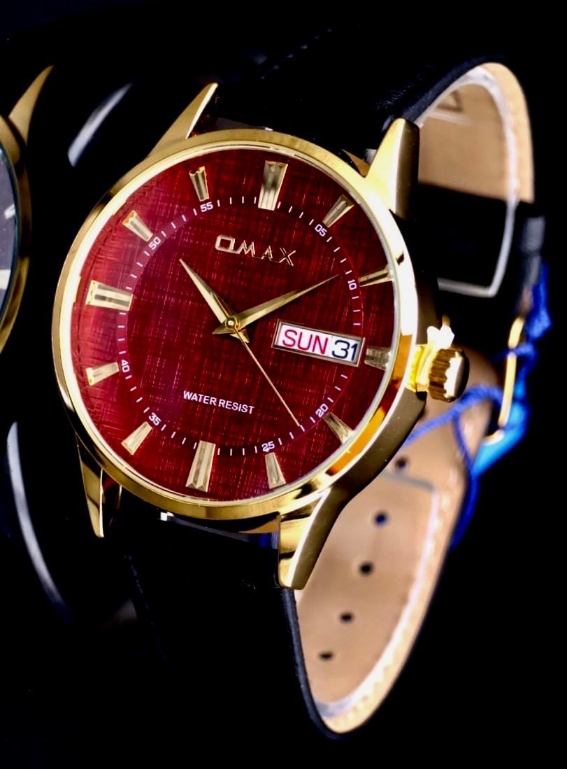 Omax Herren Armband Uhr Herrenuhr Datum Flaches Design SLIM IP Veredelt Slim *741