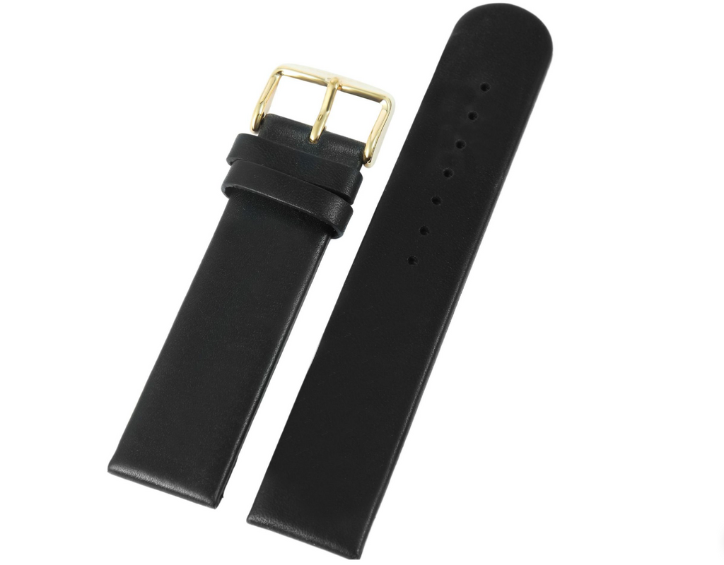 Basic Echtleder Armband in schwarz, glatt, flach, 20 mm1