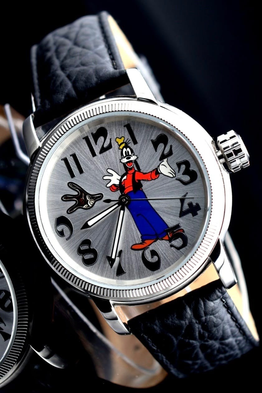 Disney Automatik Uhr Limitierte Edition Goofy Sammlerstück Retro VINTAGE Datum0