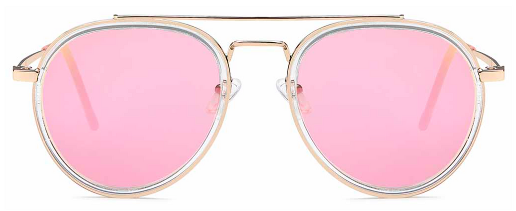 Gil Design Sonnenbrille Damen Frauen UV400 Pilotenbrille Rosa verspiegelt  Neu1