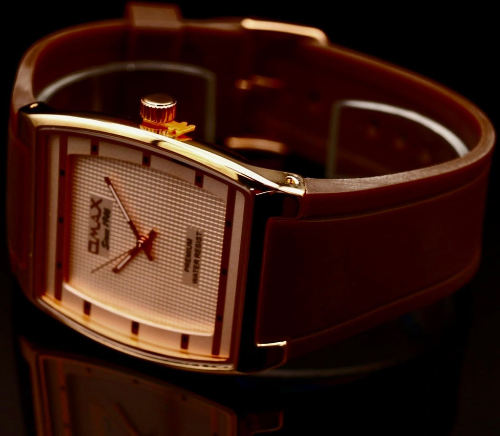 Omax Herren Armband Uhr Silikon Herrenuhr Flaches Design IP Veredelt Slim B-Ware1