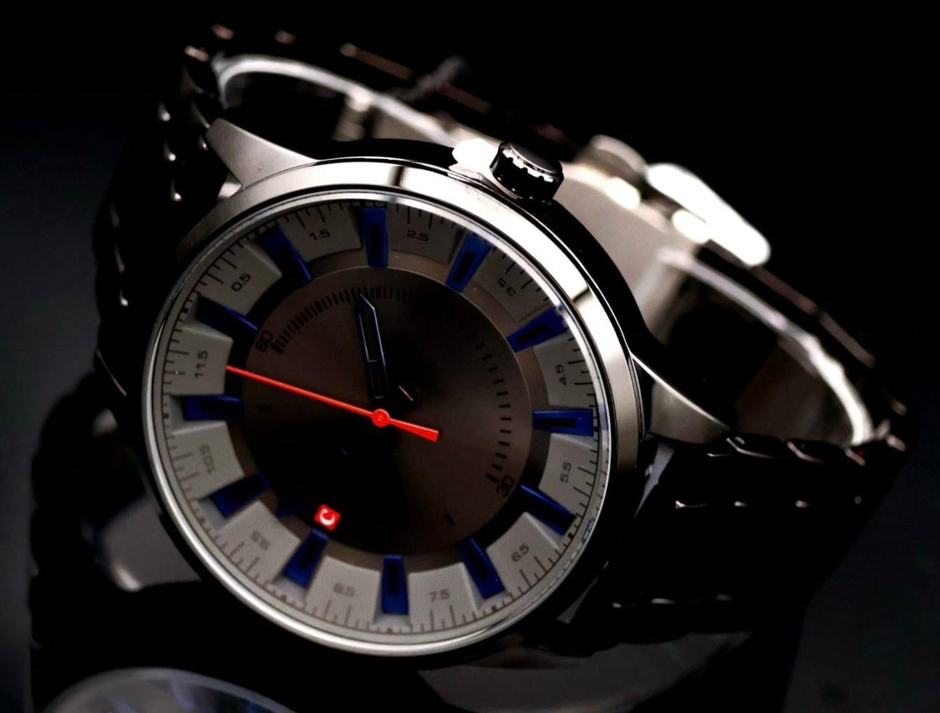 Exklusive Herren Männer Armband Uhr Herrenuhr Weiß Schwarz Farben Keramik Look1