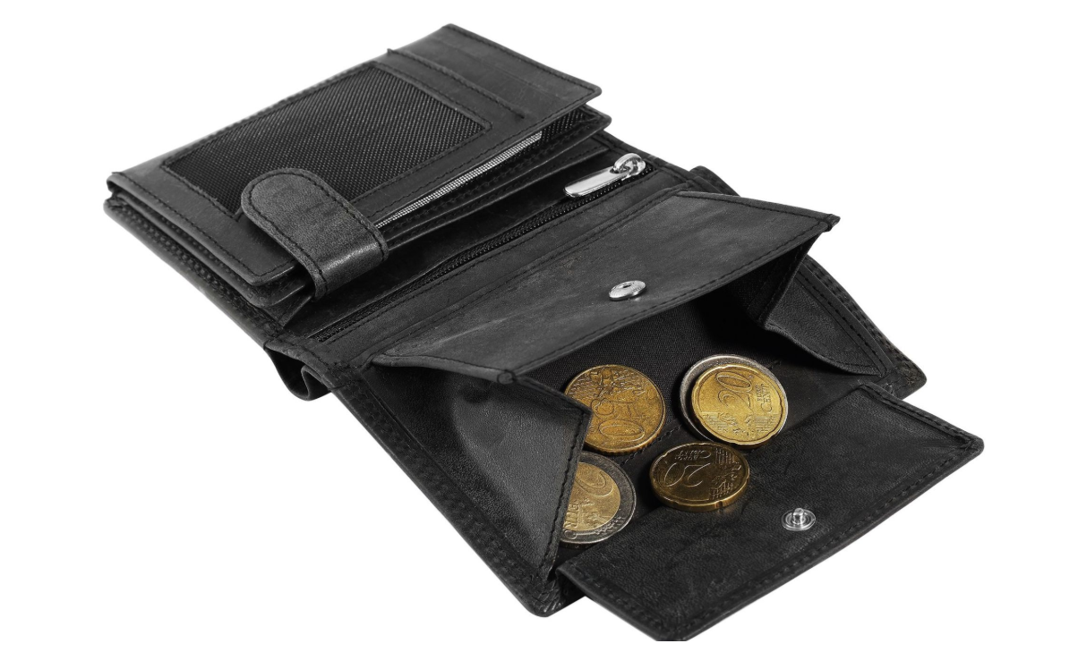 Akzent Basic Leder Geldbörse RFID Schutz Portemonnaie Schwarz Jäger Motiv 13