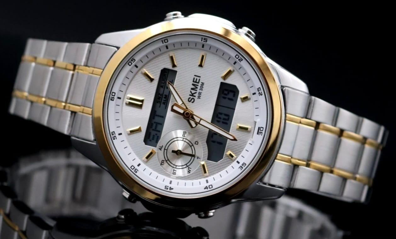 Digital & Analog Herren Männer Uhr Armbanduhr Bicolor Farben 42mm Neu1