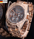 Excellanc  Damen Armband Uhr Roségold Farben Strass Damenuhr Chrono Look NEU0
