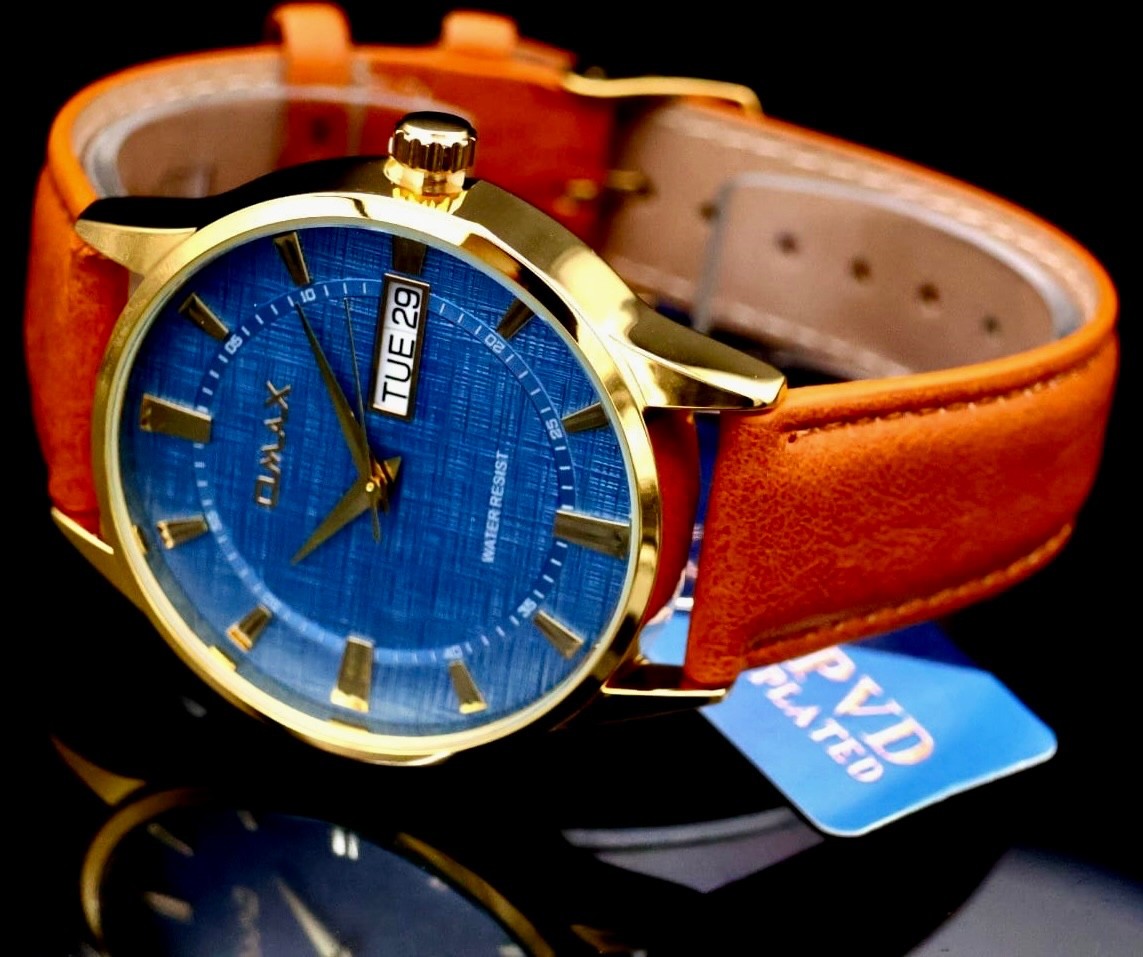 Omax Herren Armband Uhr Herrenuhr Datum Flaches Design SLIM IP Veredelt Slim*NEU1