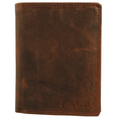 Akzent Basic Leder Geldbörse RFID Schutz Echtleder Portemonnaie Braun 9,5 x 12cm0