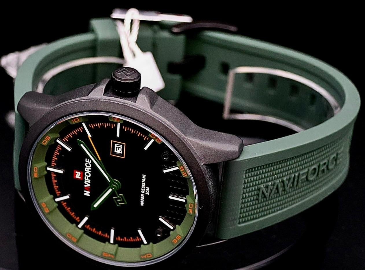 Naviforce Sportliche Herren Männer Uhr Silikon Armbanduhr Grün Schwarz Farben1