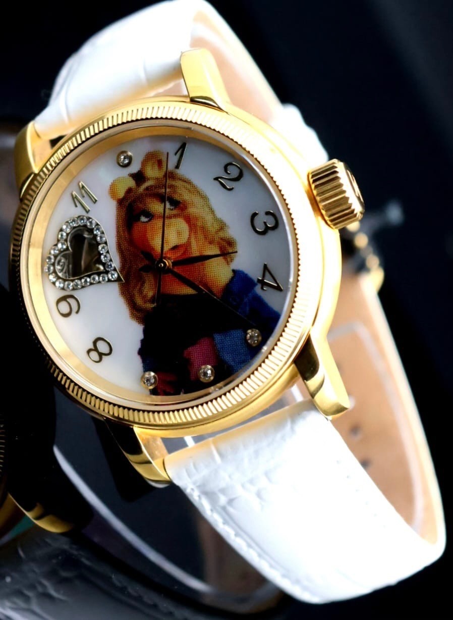 DISNEY Muppets Automatik Miss Piggy Damenuhr Uhr Sammlerstück Retro VINTAGE 0
