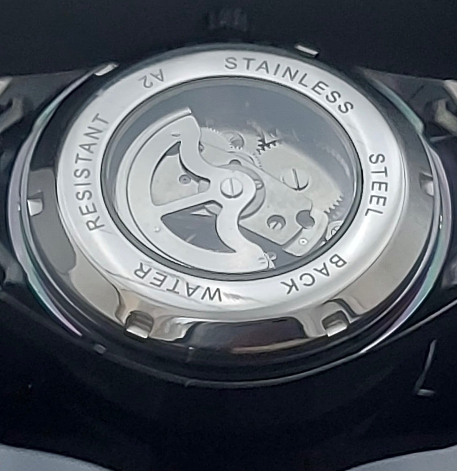 Forsining Herren Automatik Uhr Skelettuhr Edelstahl Silber Farben 44mm Neu1