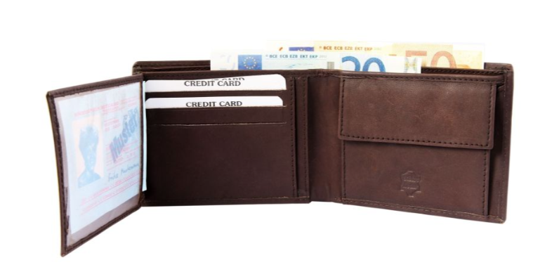 Excellanc Unisex Leder Portemonnaie Geldbeutel Portmonee Echtleder Dunkelbraun 11