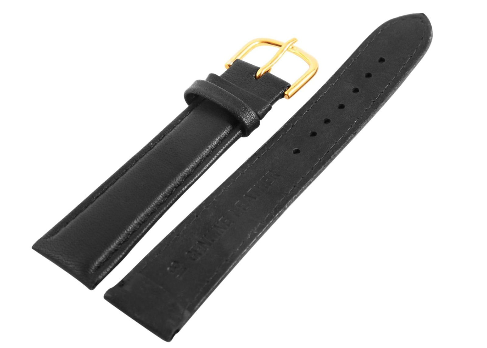 Steinmeister Uhrenarmband Echtleder Armband Kalbsleder Schwarz 16 mm1