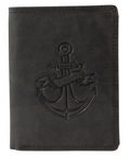 Akzent Leder Geldbörse RFID Schutz Echtleder Portemonnaie Anker Motiv Schwarz0