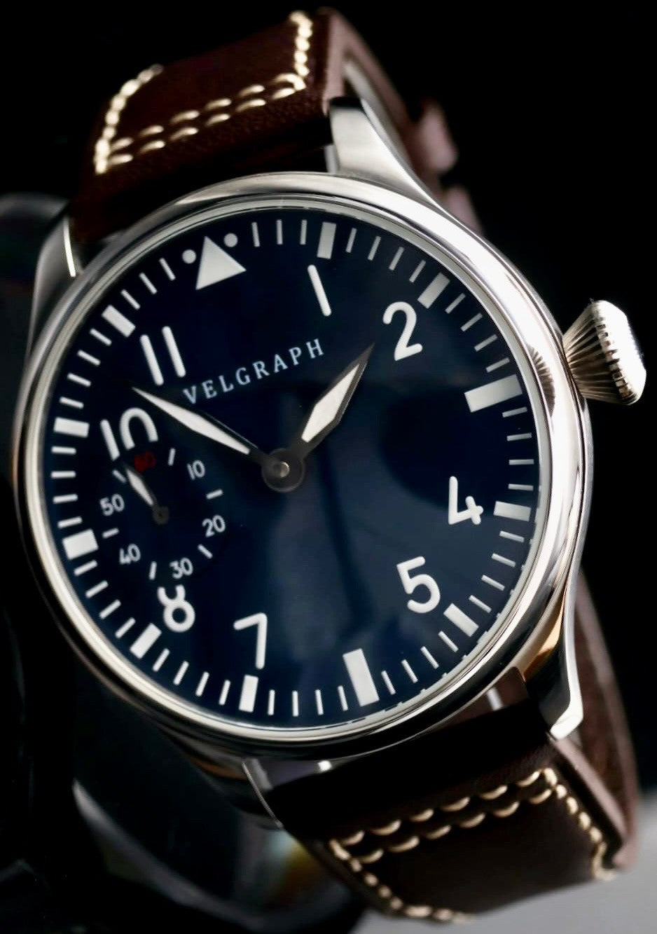 Velgraph Herrenuhr Flieger 42mm Handaufzug | Saphirglas 6497 Dial Seagull Rotor0
