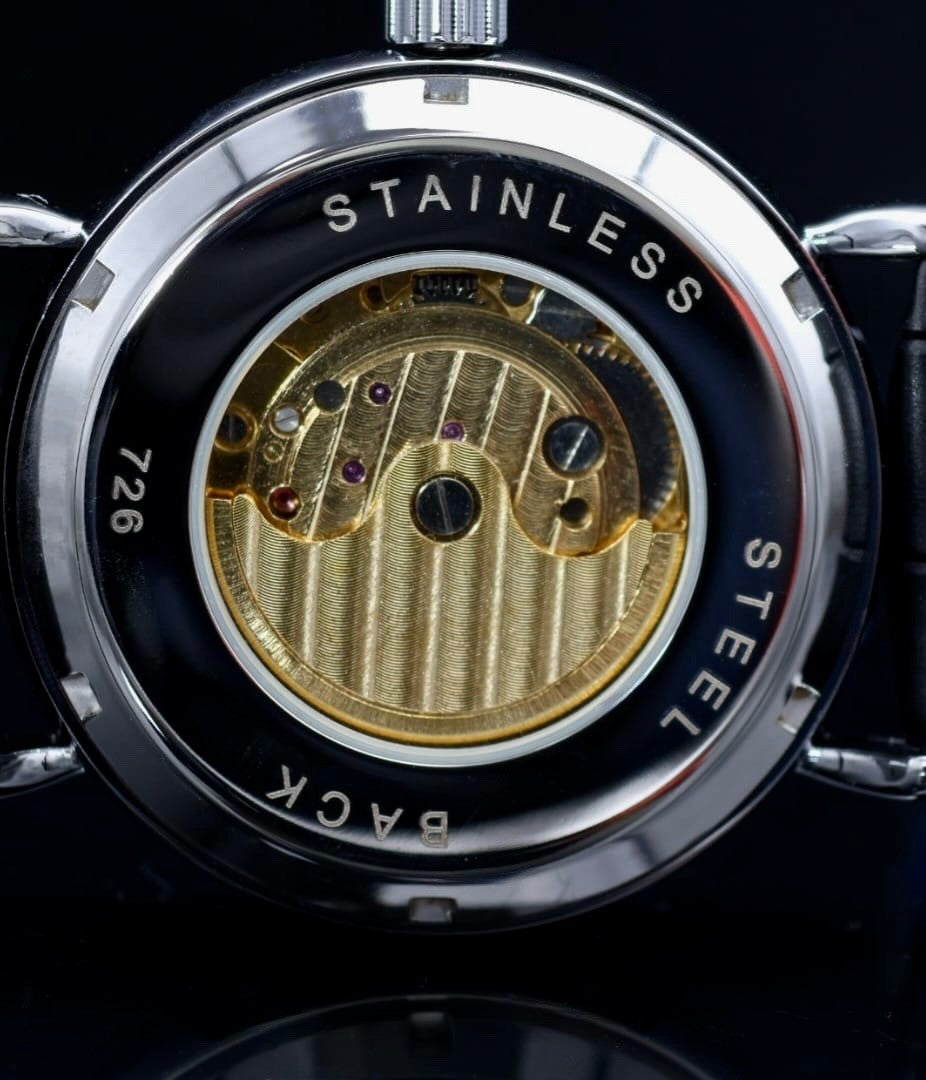 WINNER Herren Uhr Automatik Mechanisch Leder Sternzeichen Zodiak Dunkelblau 48mm3