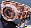 Excellanc Exclusive  Damen  Armband Uhr Schwarz Rosé Farben Damenuhr Strass0