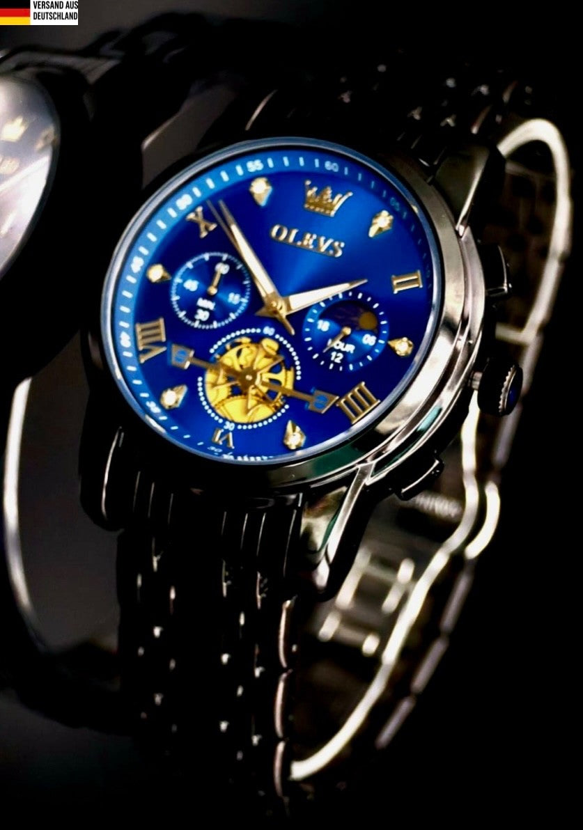 Herren Männer Armband Uhr Chronograph Stoppuhr Datum Keramik Look NEU ***0