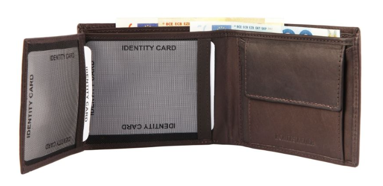 Akzent Basic Leder Portmonee Geldbörse Echtleder Geldbeutel  Dunkelbraun Unisex2