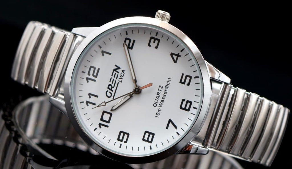 Green Lyca Herrenuhr Analog Daily Watch Zugband Weißes Ziffernblatt 40mm Neu1