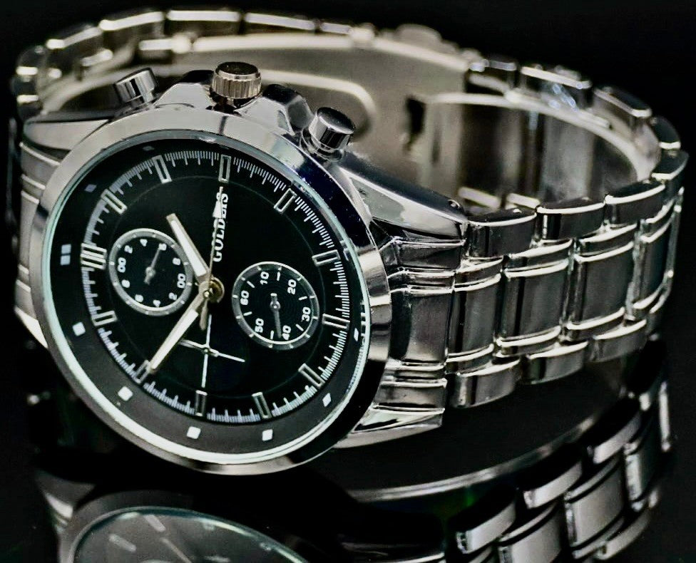 Herren Armband Männer Uhr XL Silber Farben Chrono Look * NEU * 271