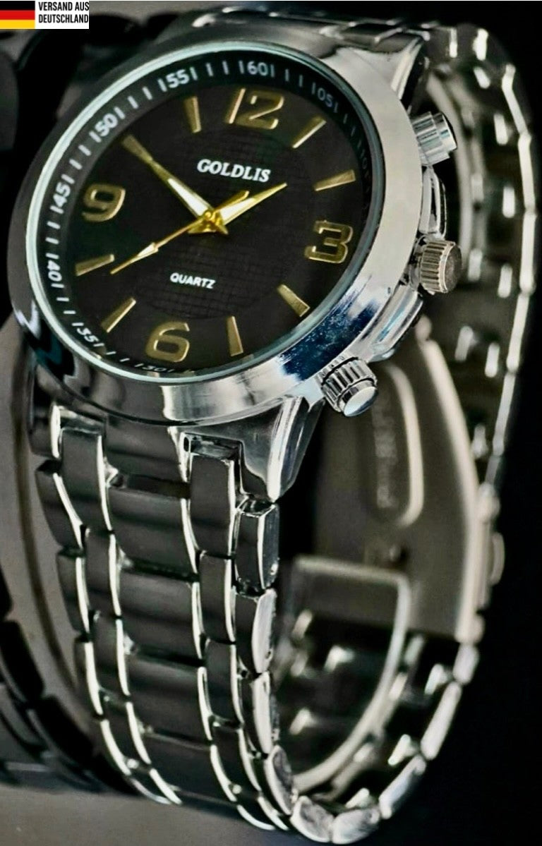 Herren Armband Männer Uhr Quarz Analog  Silber Farben **0