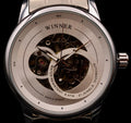 Luxus Winner Herren Armband Uhr Automatikuhr Weiß Silber Farben + offene Unruh0