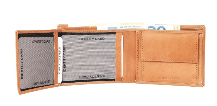 Excellanc Leder Portmonee Geldbörse Echtleder Geldbeutel  Cognac Unisex Neu 42