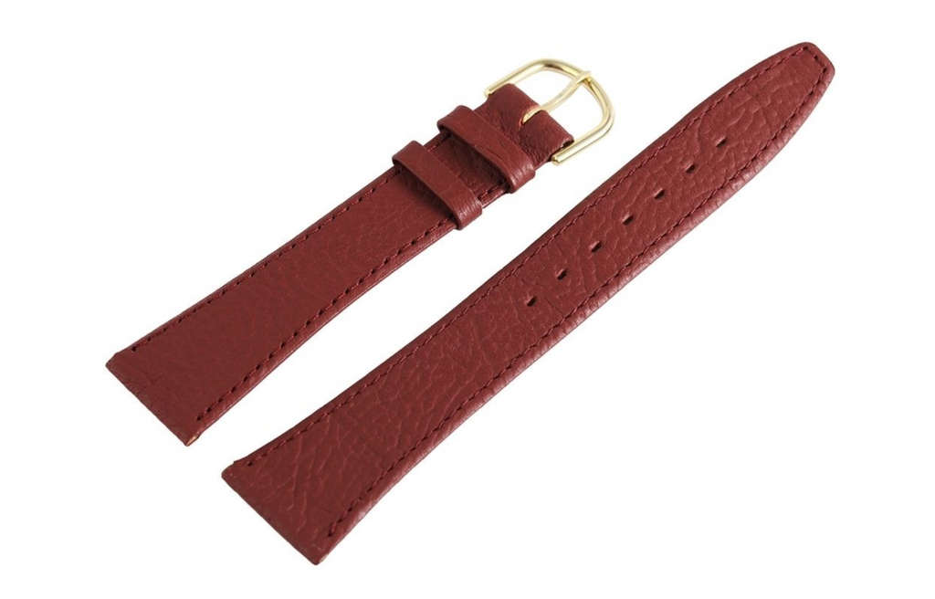 Steinmeister Uhrenarmband Echtleder Armband bordeaux rot genarbt 20 mm1