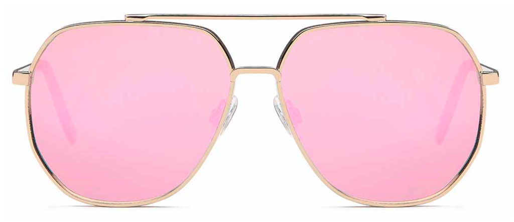Gil Design Sonnenbrille Damen Frauen UV400 Pilotenbrille Rosa Flex Temple Neu1