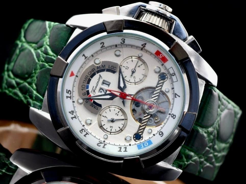 FORSINING - HERREN - AUTOMATIK - UHR - KALENDER - DATUM - LEDER - KROKO OPTIK1