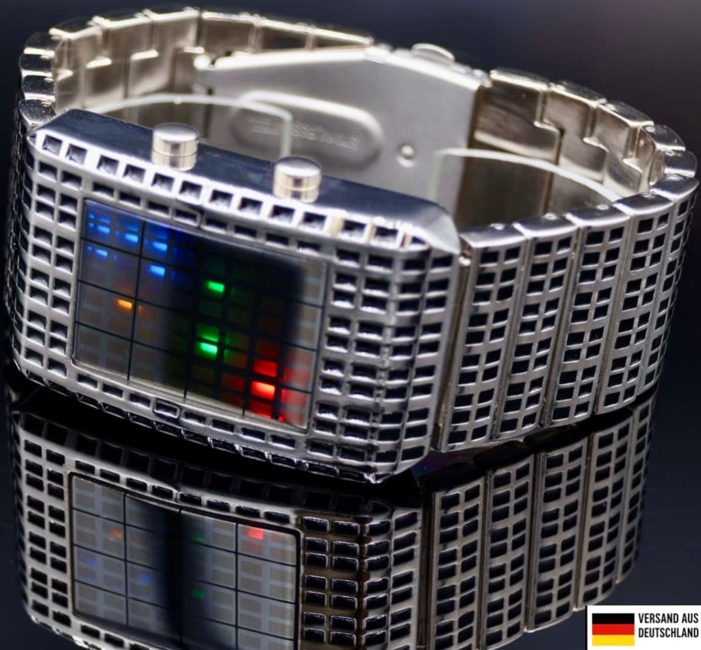 Noble Digitale Herren Männer Armband Uhr Edelstahl Analog Quarz0