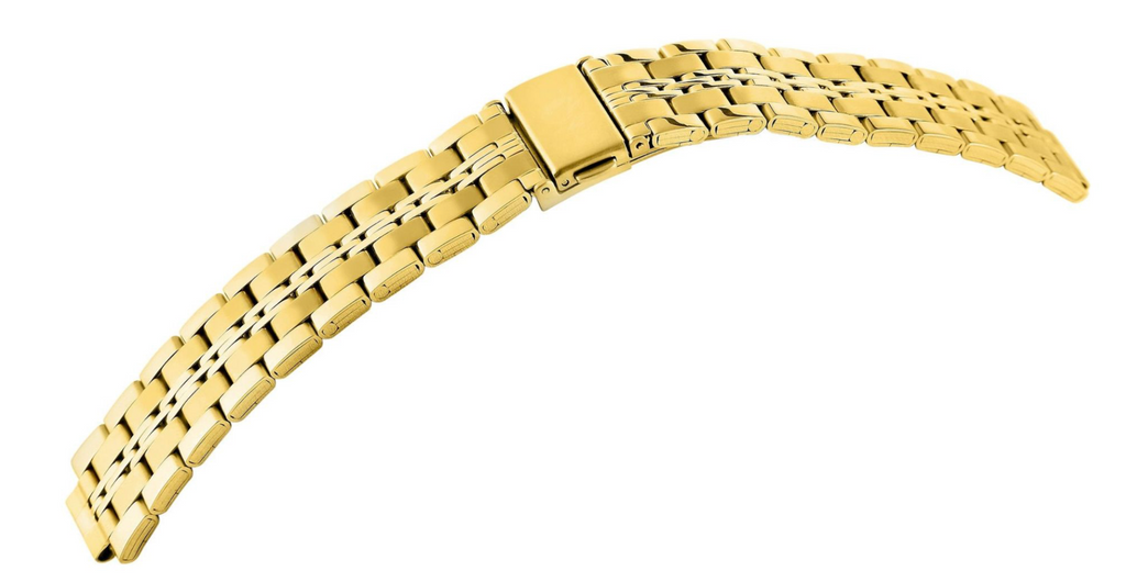 Engelhardt Uhrenarmband Edelstahl Armband mit Faltschließe goldfarben 24 mm0
