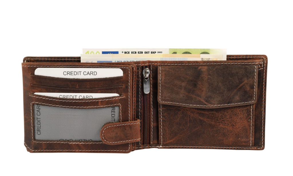 Akzent Unisex Synthetikleder Geldbörse Portemonnaie Geldbeutel hellbraun NEU1